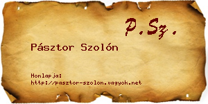 Pásztor Szolón névjegykártya